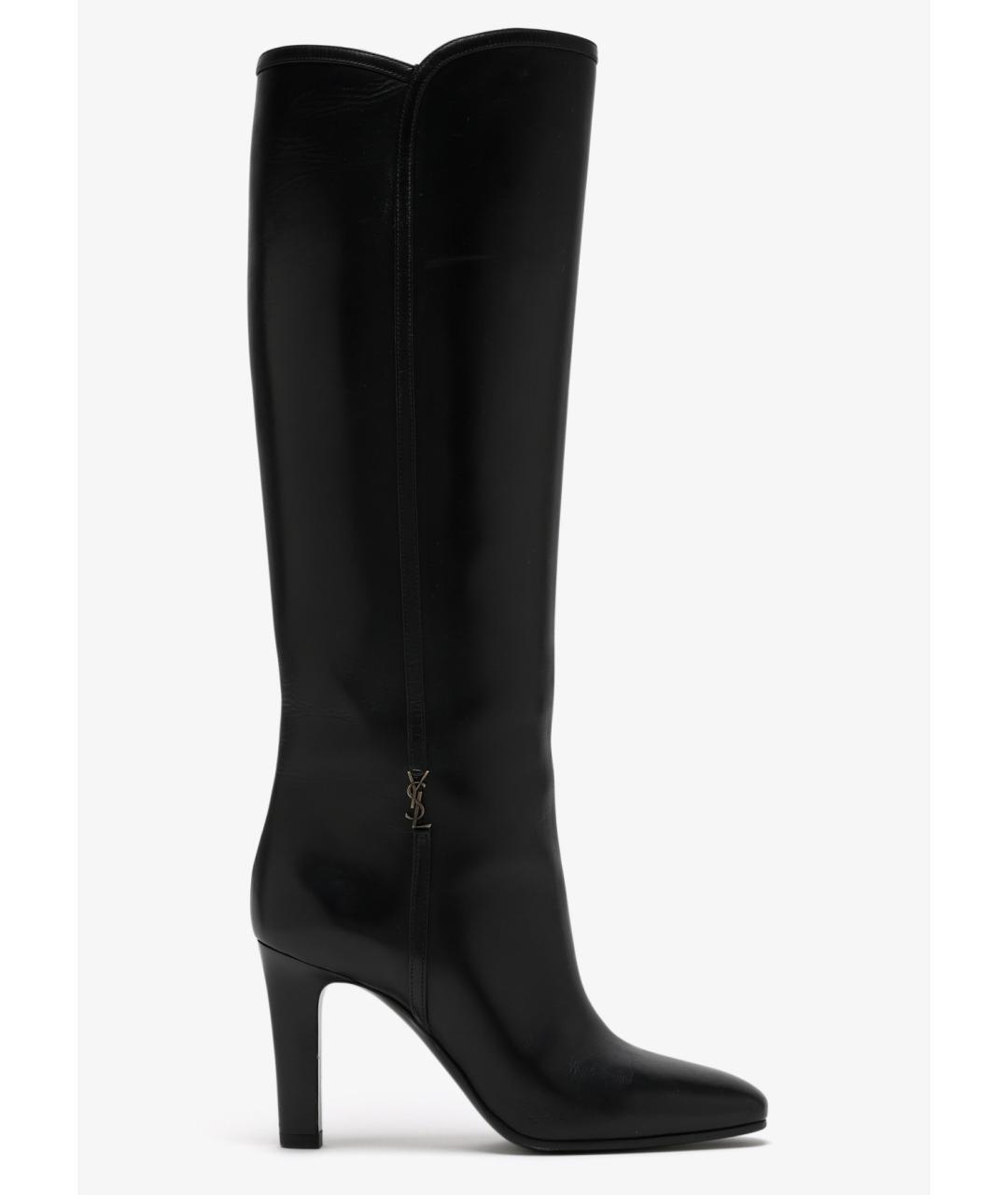 SAINT LAURENT Черные кожаные сапоги, фото 5