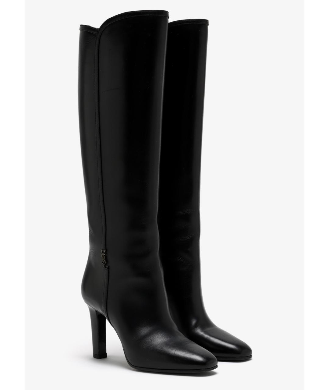 SAINT LAURENT Черные кожаные сапоги, фото 6