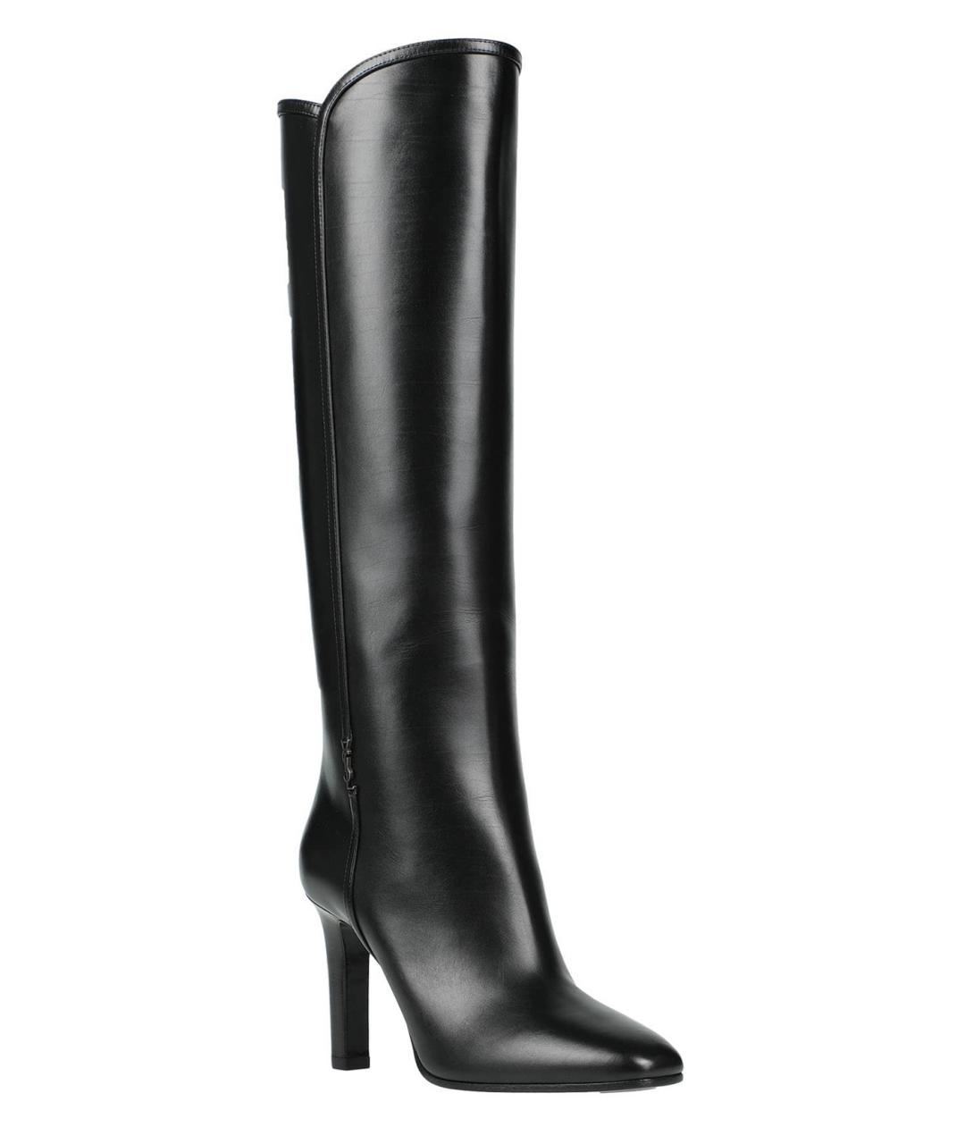 SAINT LAURENT Черные кожаные сапоги, фото 2