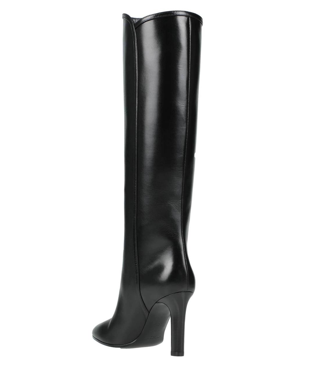 SAINT LAURENT Черные кожаные сапоги, фото 3