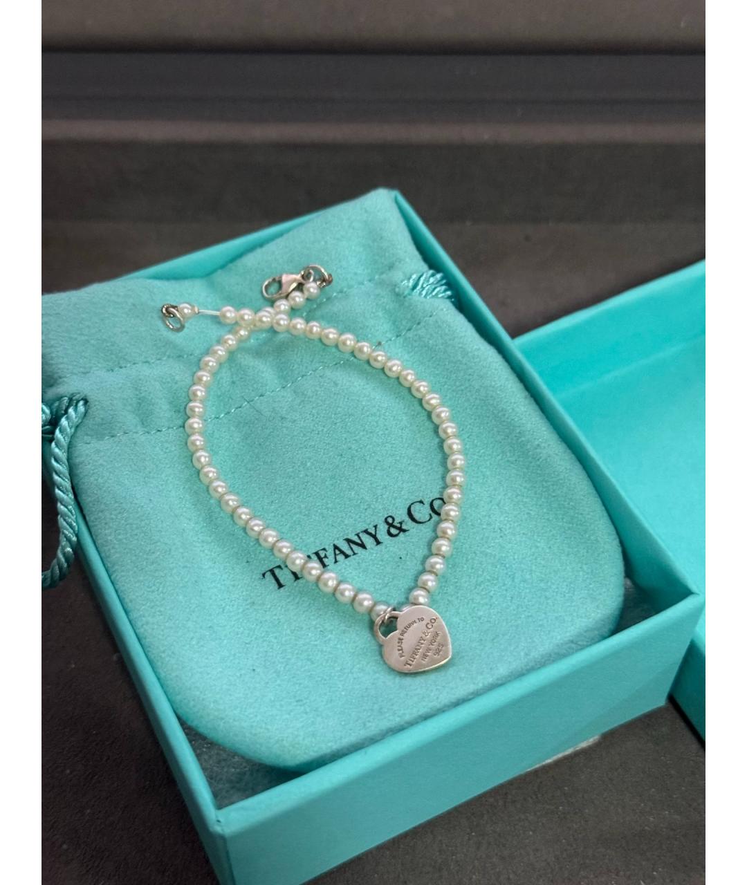 TIFFANY&CO Белый серебряный браслет, фото 6