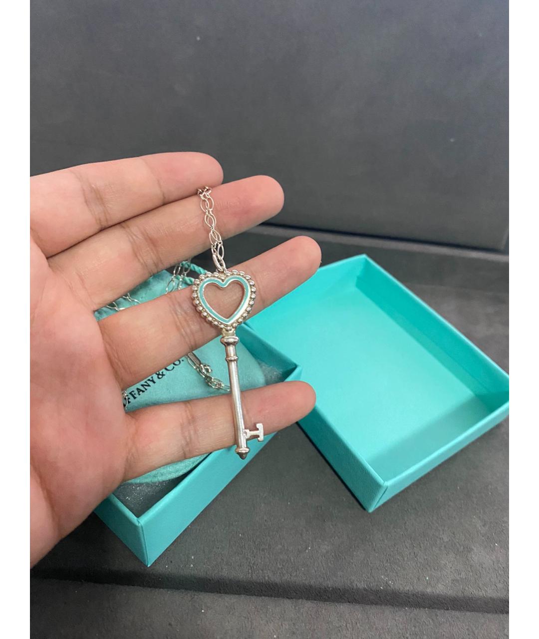 TIFFANY&CO Синий серебряный кулон, фото 3