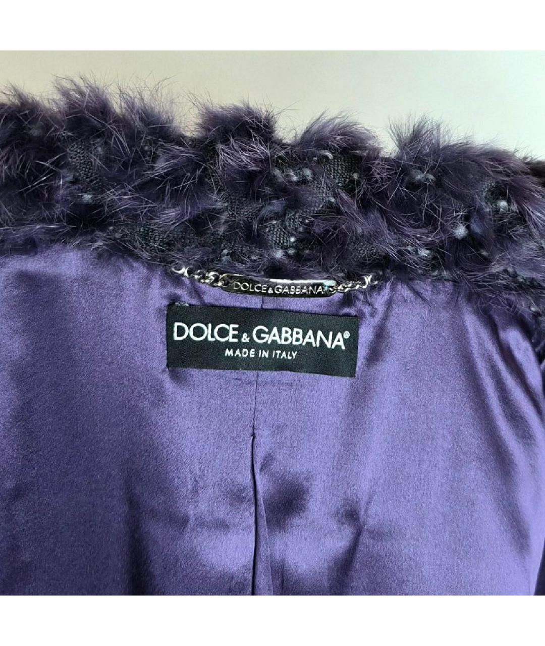 DOLCE&GABBANA Фиолетовый меховой жакет/пиджак, фото 3