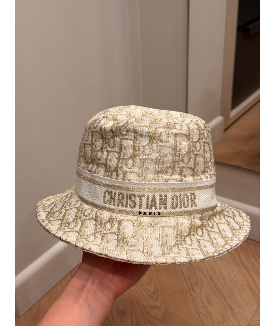 CHRISTIAN DIOR Золотая хлопковая панама, фото 2