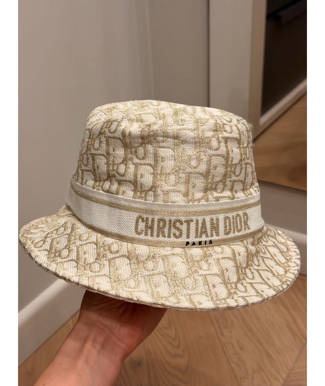 CHRISTIAN DIOR Золотая хлопковая панама, фото 5