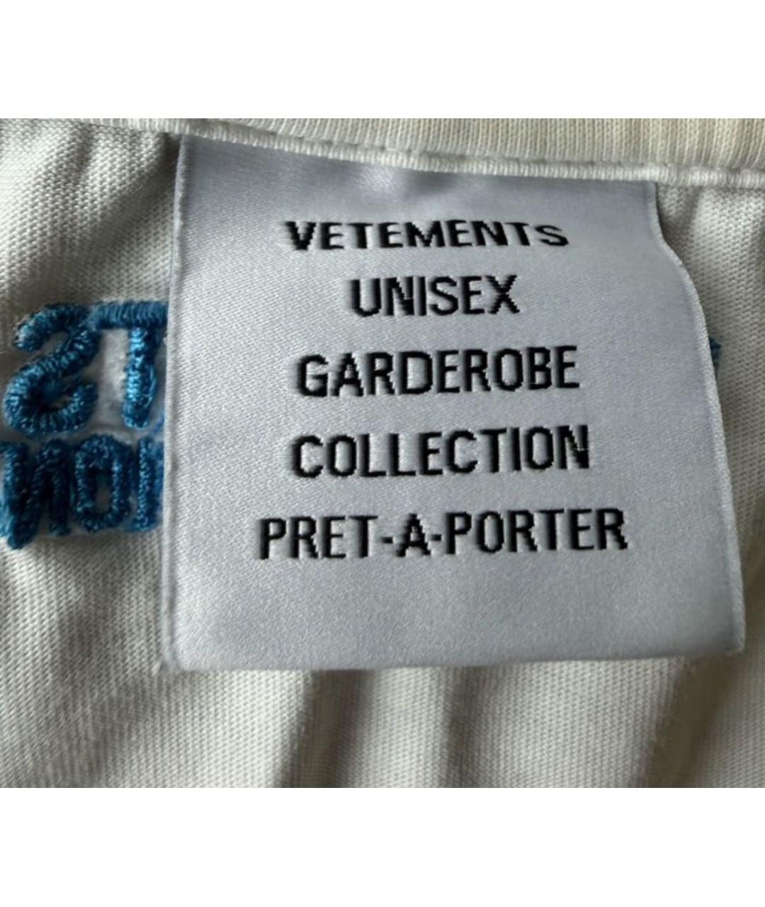 VETEMENTS Белая хлопковая футболка, фото 3