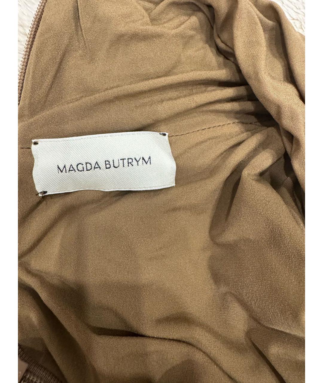 MAGDA BUTRYM Коричневое шелковое коктейльное платье, фото 3