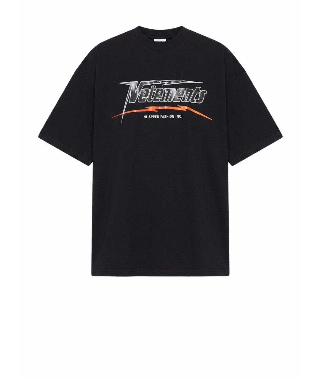 VETEMENTS Черная хлопковая футболка, фото 1