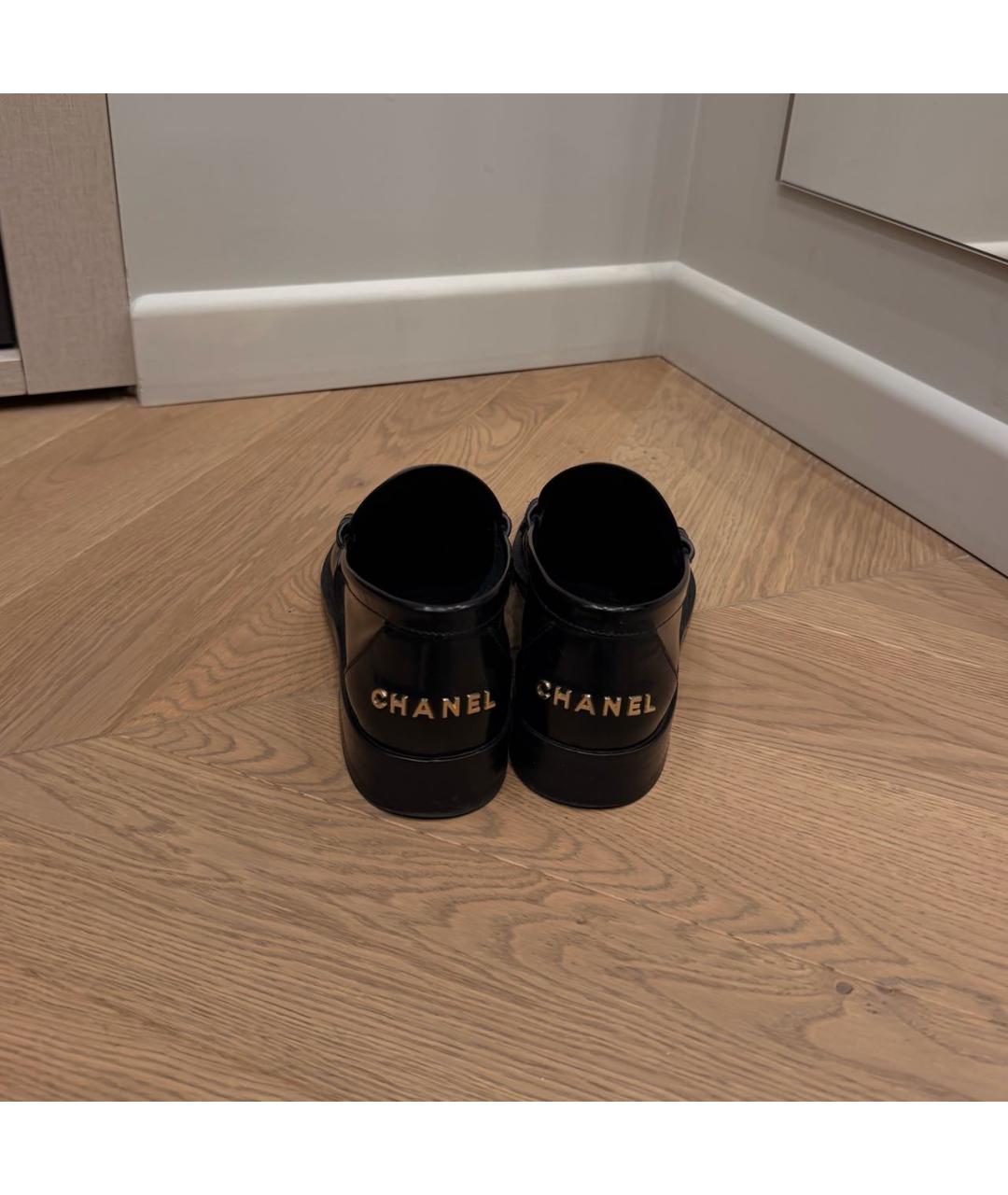 CHANEL Черные кожаные лоферы, фото 3