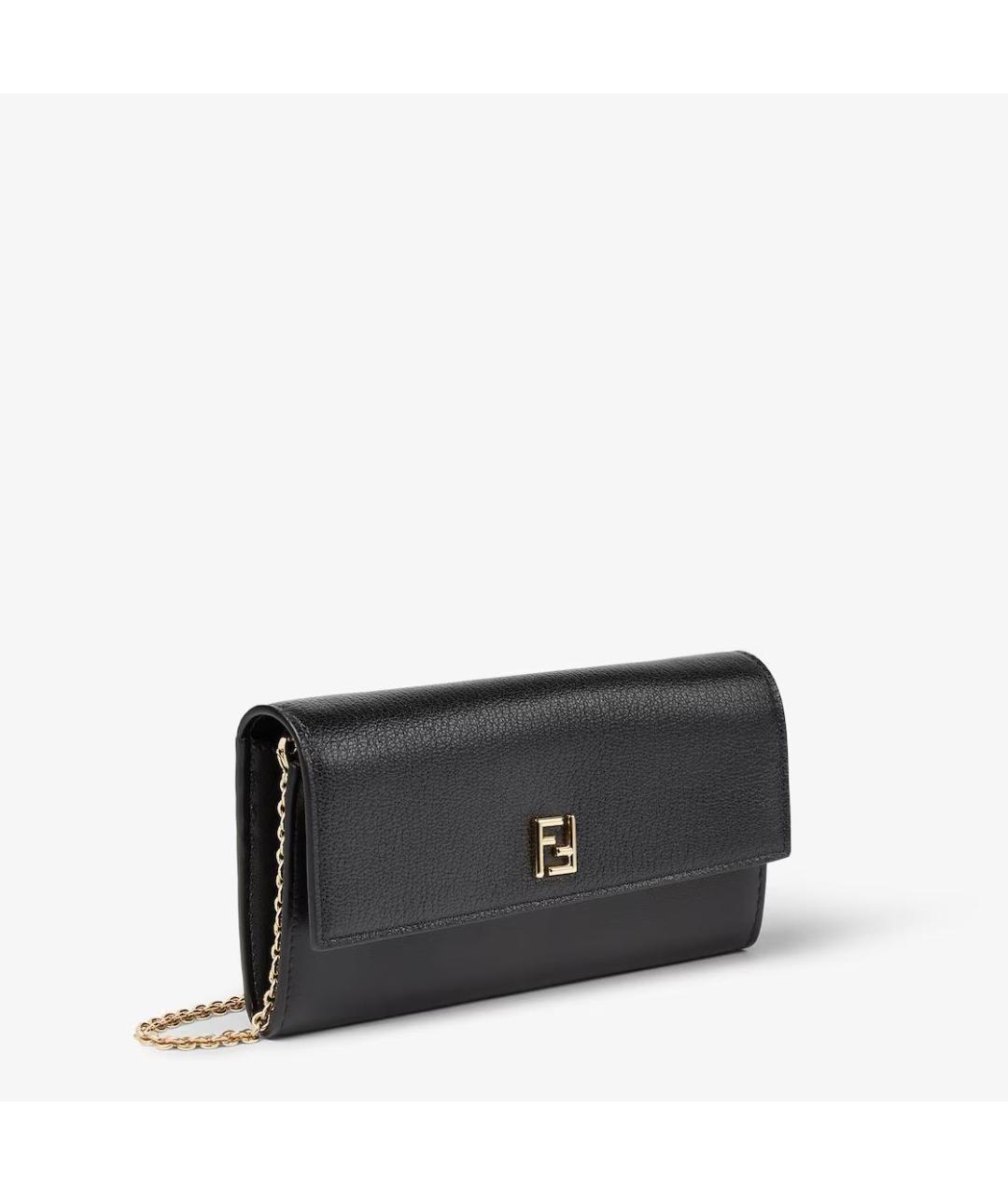 FENDI Черный кожаный кошелек, фото 6