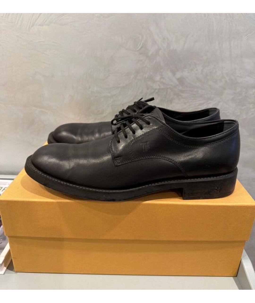 TOD'S Черные кожаные туфли, фото 5