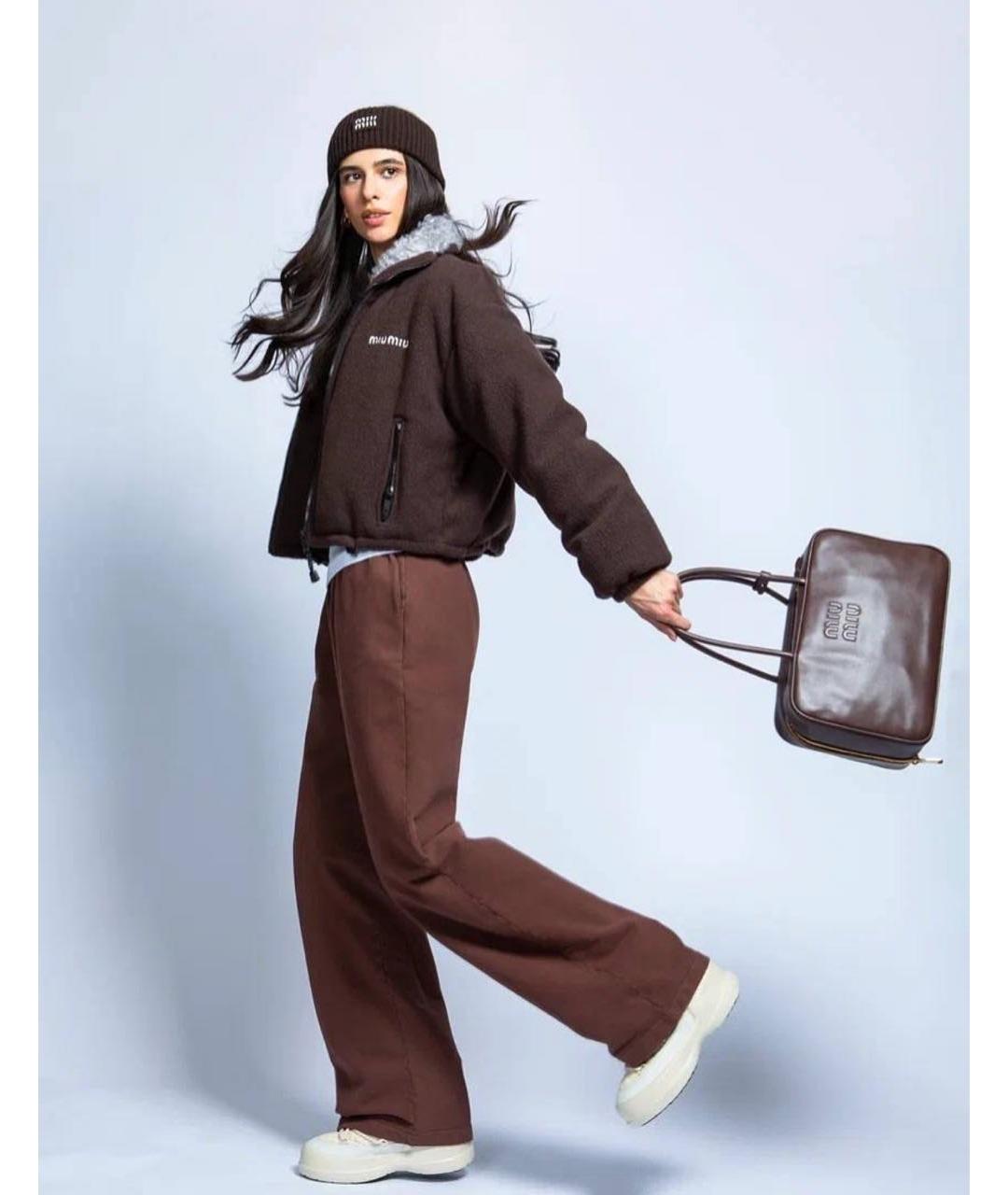 MIU MIU Коричневая полиэстеровая куртка, фото 2