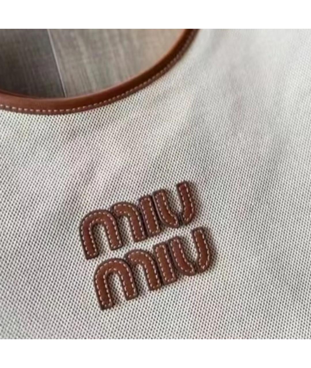MIU MIU Бежевая сумка тоут, фото 6