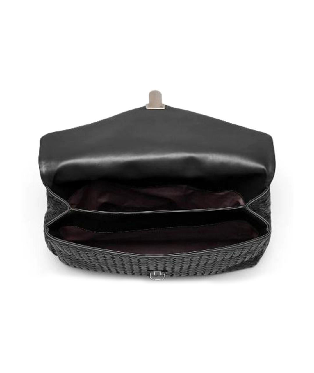 BOTTEGA VENETA Черная кожаная сумка через плечо, фото 3