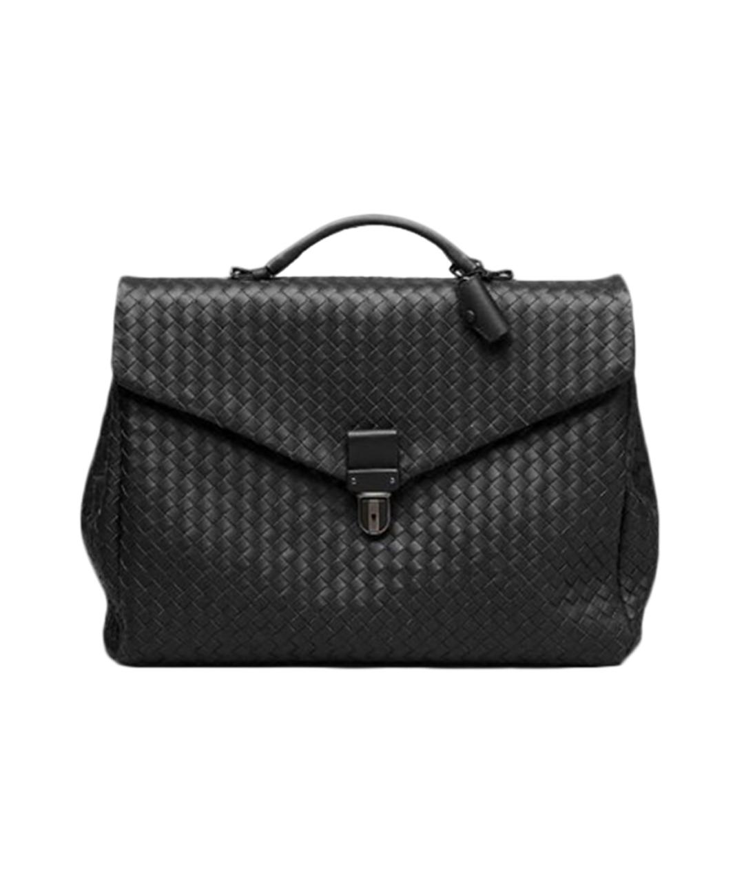 BOTTEGA VENETA Черная кожаная сумка через плечо, фото 1