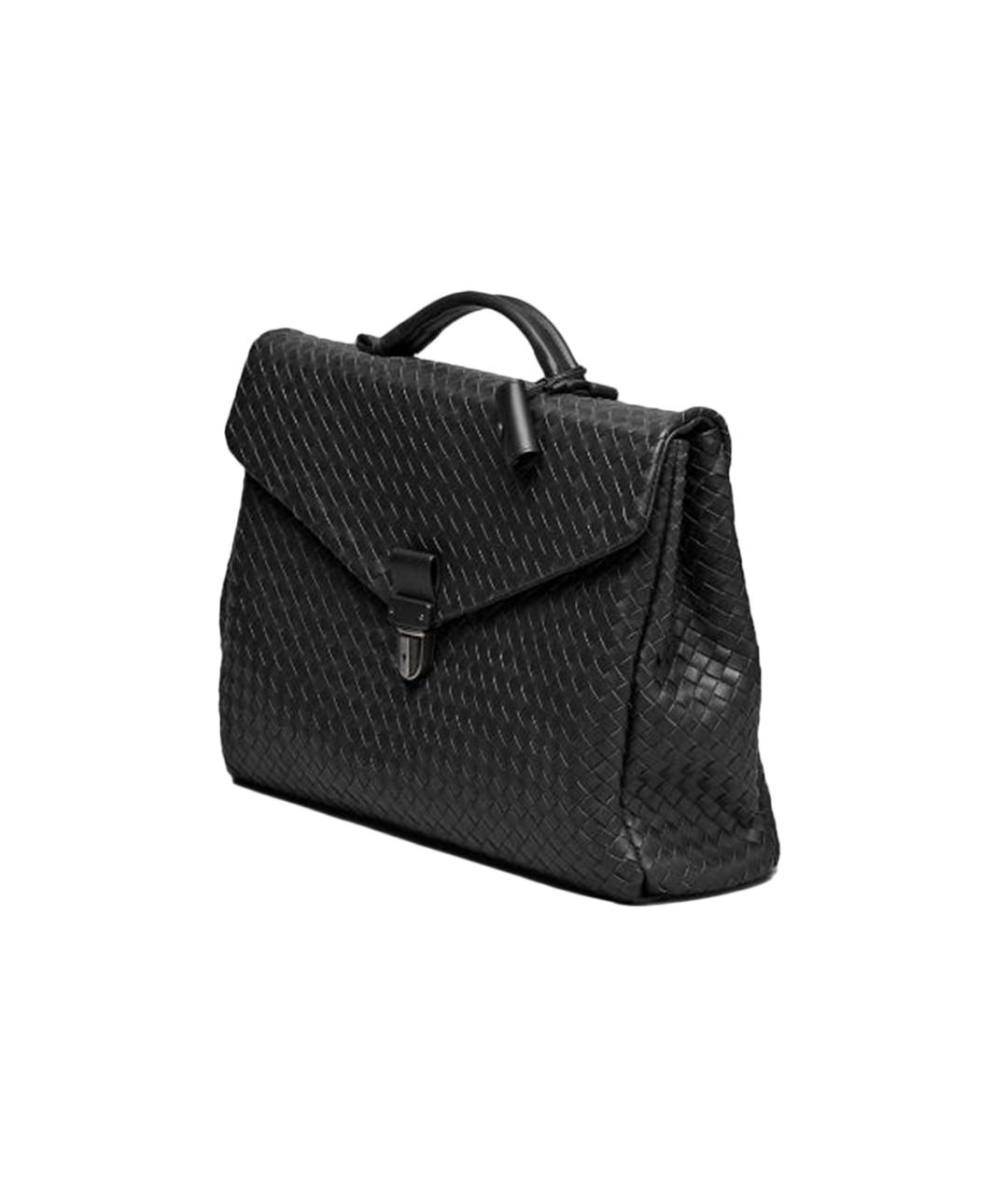 BOTTEGA VENETA Черная кожаная сумка через плечо, фото 2
