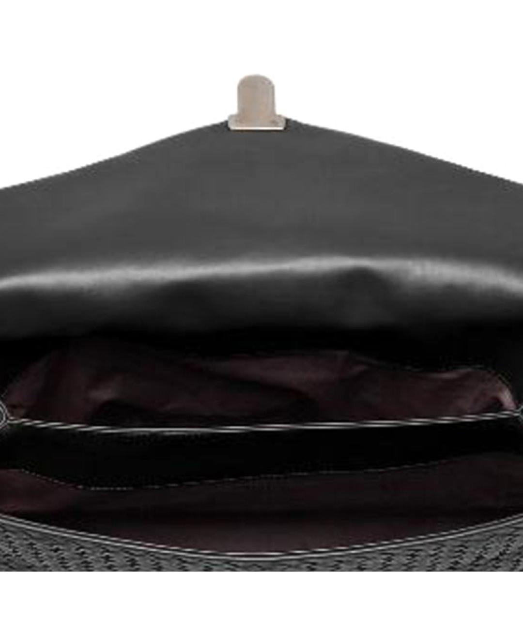 BOTTEGA VENETA Черная кожаная сумка через плечо, фото 5