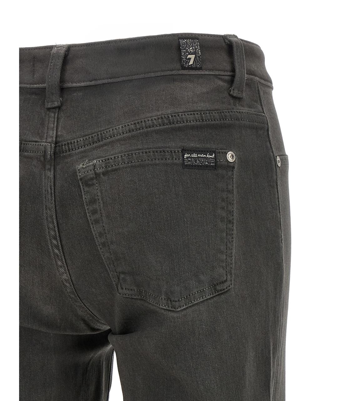 7 FOR ALL MANKIND Серые хлопковые джинсы клеш, фото 4