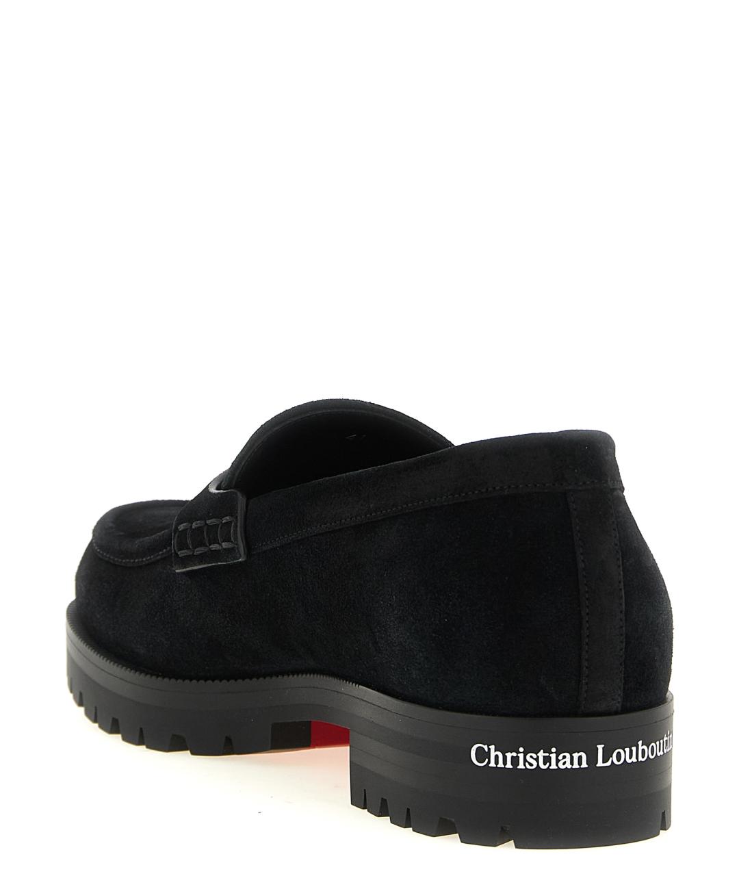 CHRISTIAN LOUBOUTIN Черные замшевые лоферы, фото 3