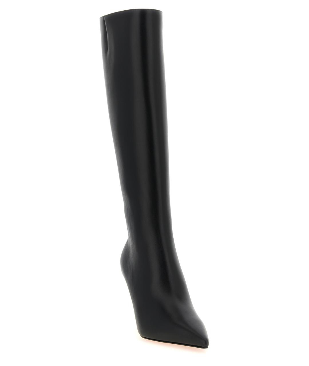 CHRISTIAN LOUBOUTIN Черные кожаные сапоги, фото 2