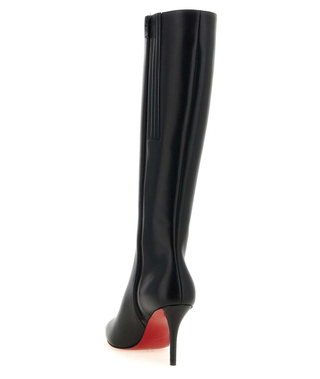 CHRISTIAN LOUBOUTIN Черные кожаные сапоги, фото 3