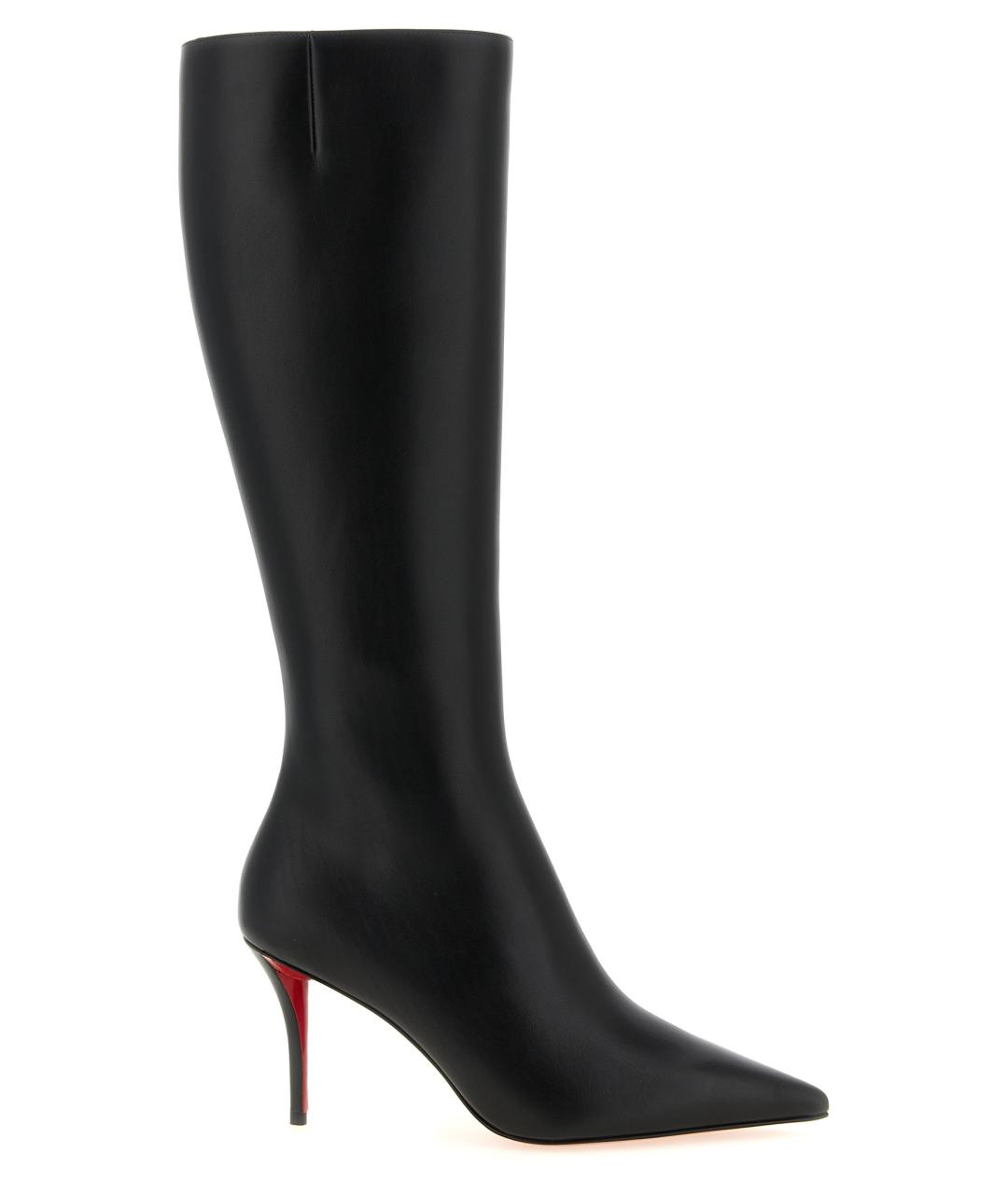 CHRISTIAN LOUBOUTIN Черные кожаные сапоги, фото 1