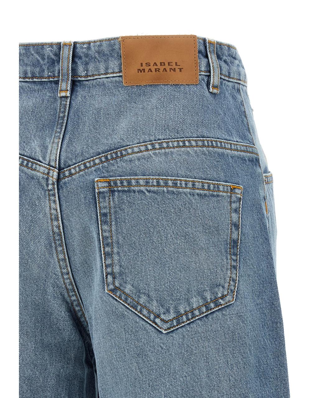 ISABEL MARANT ETOILE Голубые хлопковые прямые джинсы, фото 4