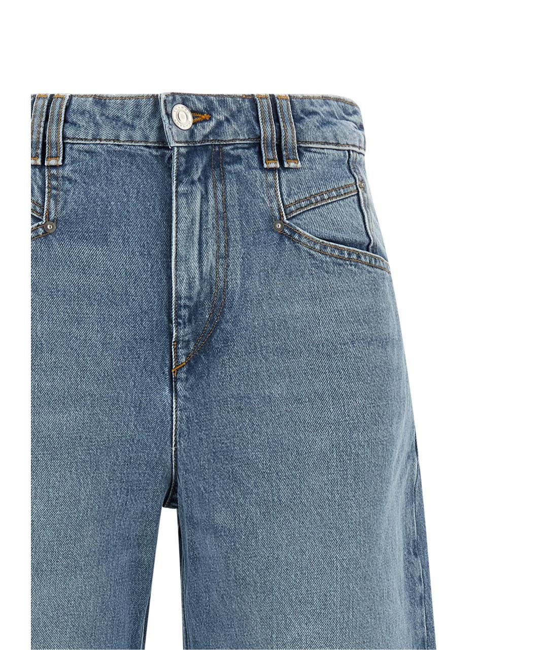 ISABEL MARANT ETOILE Голубые хлопковые прямые джинсы, фото 3