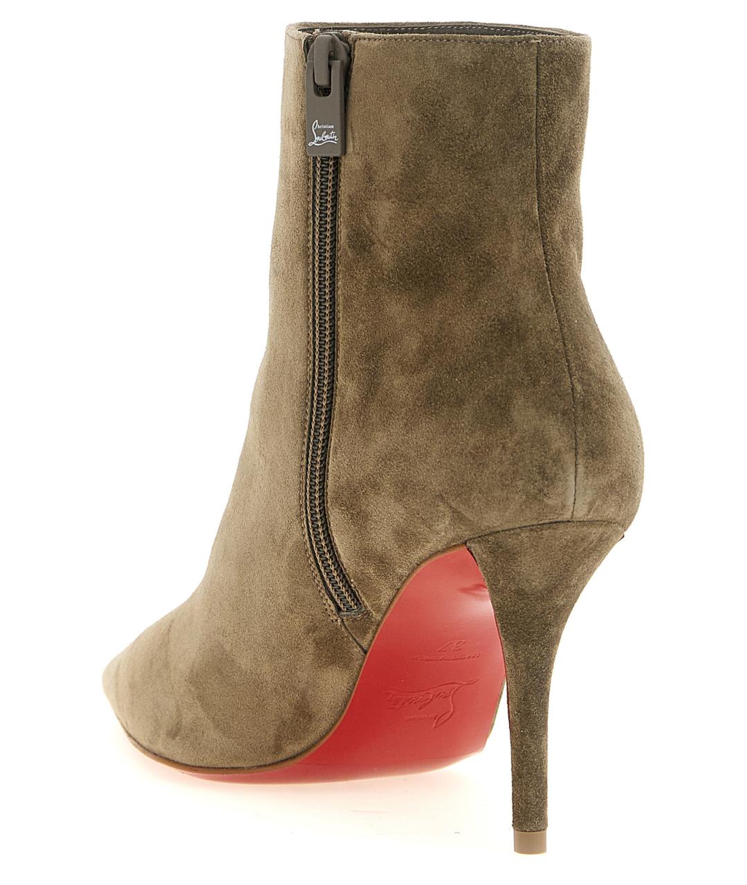 CHRISTIAN LOUBOUTIN Бежевые замшевые ботильоны, фото 3