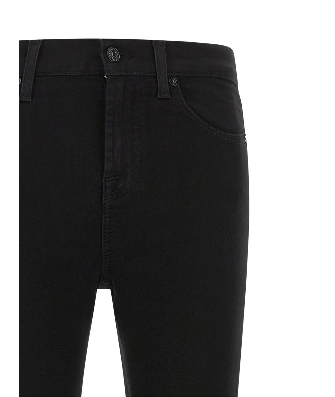 7 FOR ALL MANKIND Черные хлопковые прямые джинсы, фото 3