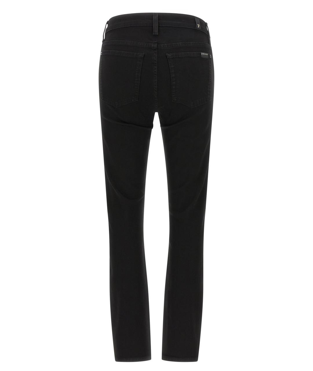 7 FOR ALL MANKIND Черные хлопковые прямые джинсы, фото 2