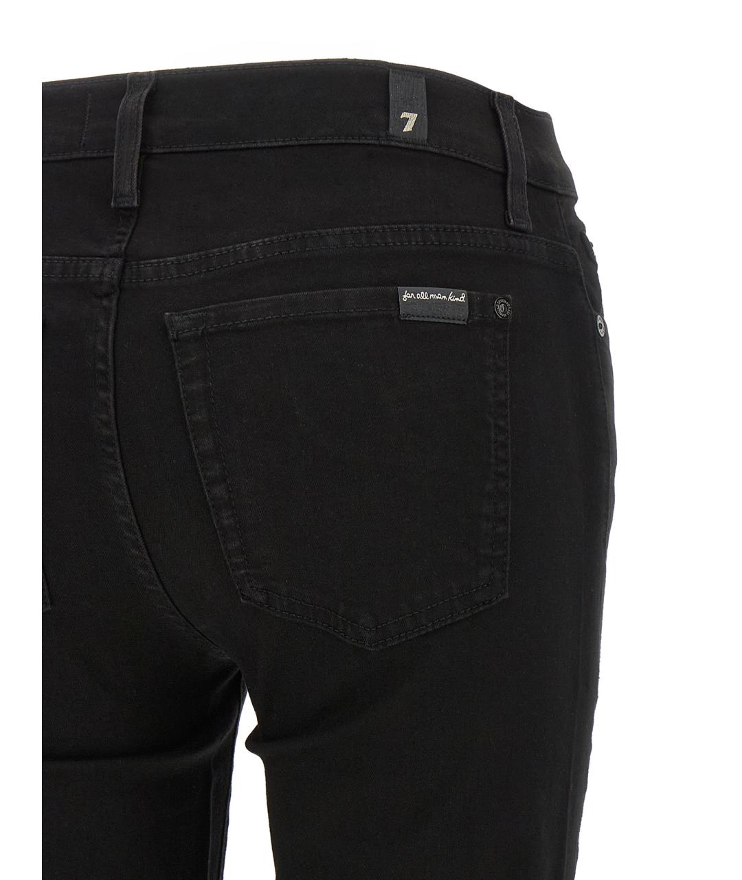 7 FOR ALL MANKIND Черные хлопковые прямые джинсы, фото 4