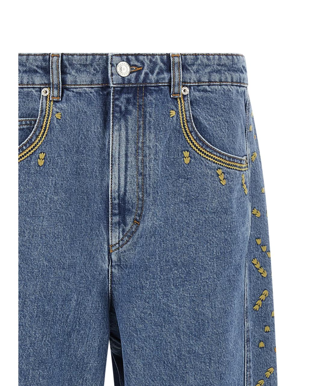 ISABEL MARANT Синие хлопковые прямые джинсы, фото 4