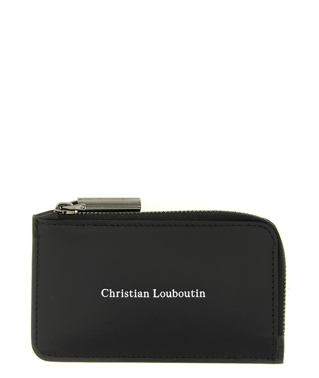 CHRISTIAN LOUBOUTIN Черный кожаный кардхолдер, фото 1