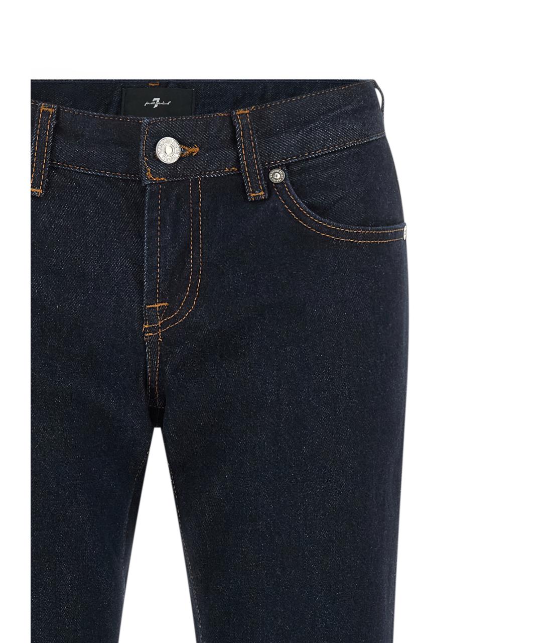 7 FOR ALL MANKIND Темно-синие хлопковые джинсы клеш, фото 3