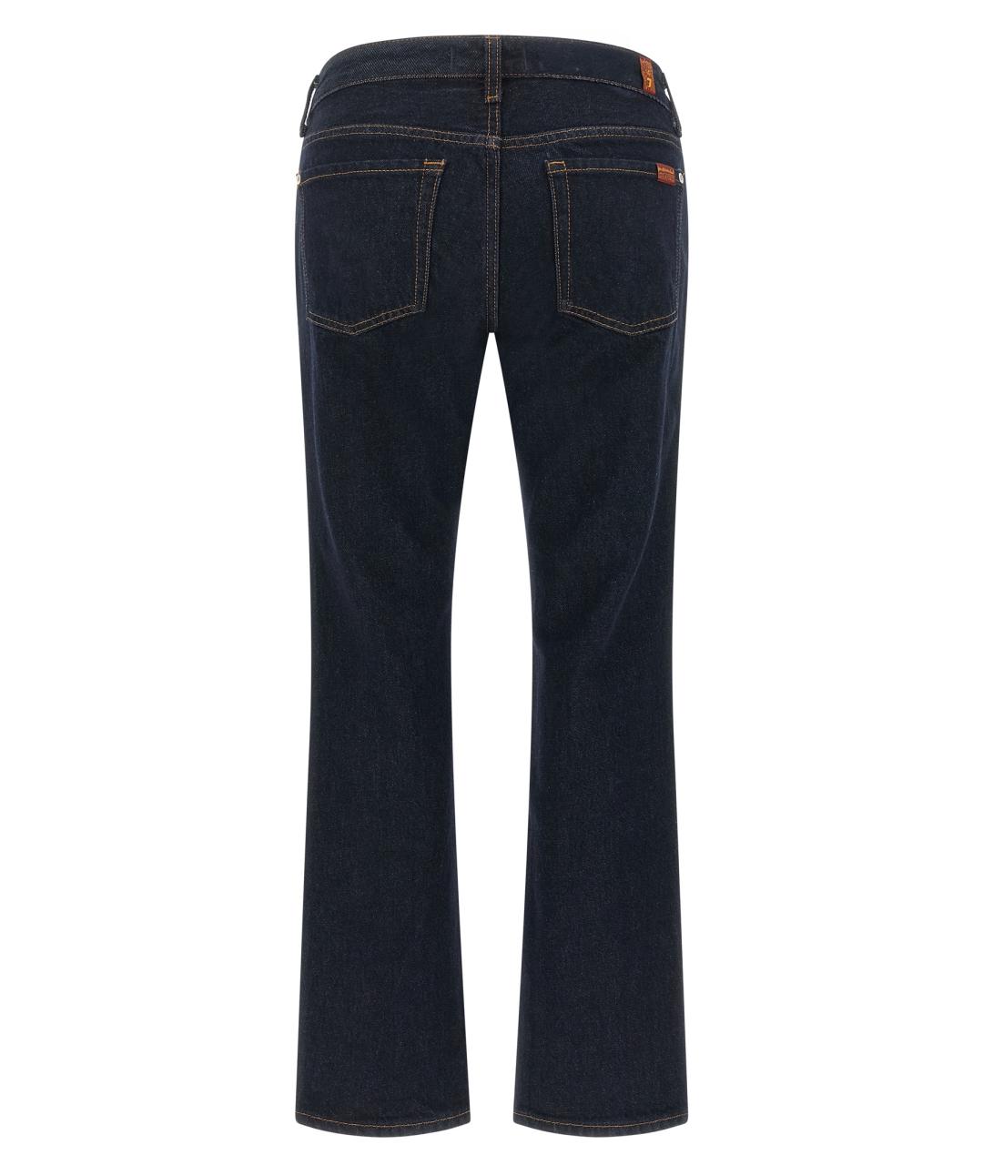 7 FOR ALL MANKIND Темно-синие хлопковые джинсы клеш, фото 2