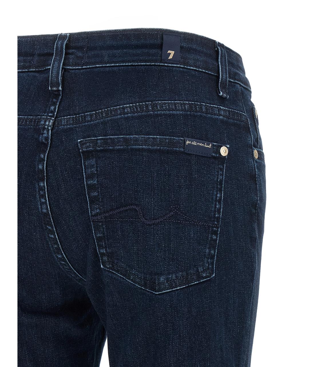 7 FOR ALL MANKIND Синие хлопковые джинсы клеш, фото 4