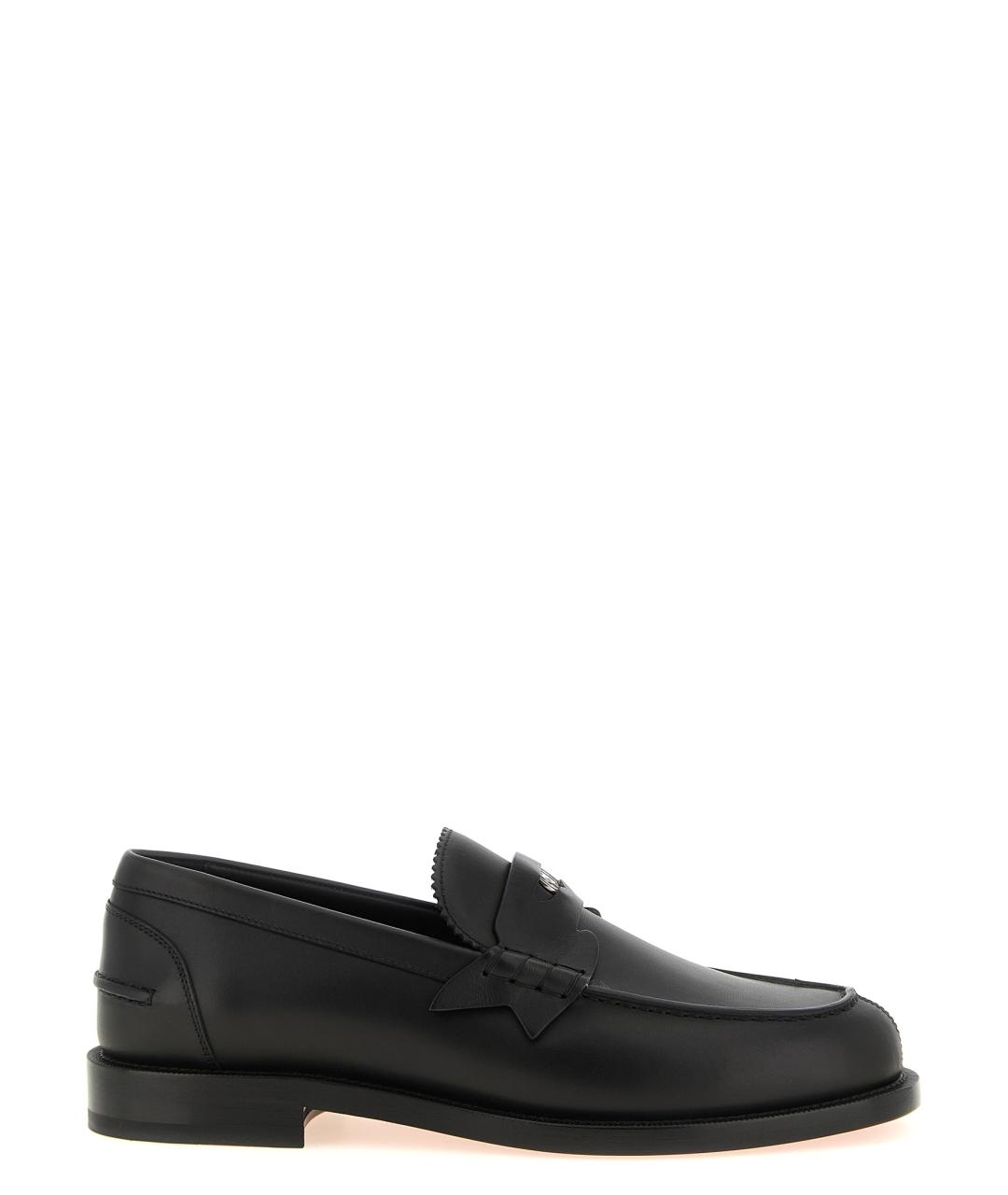 CHRISTIAN LOUBOUTIN Черные кожаные лоферы, фото 1