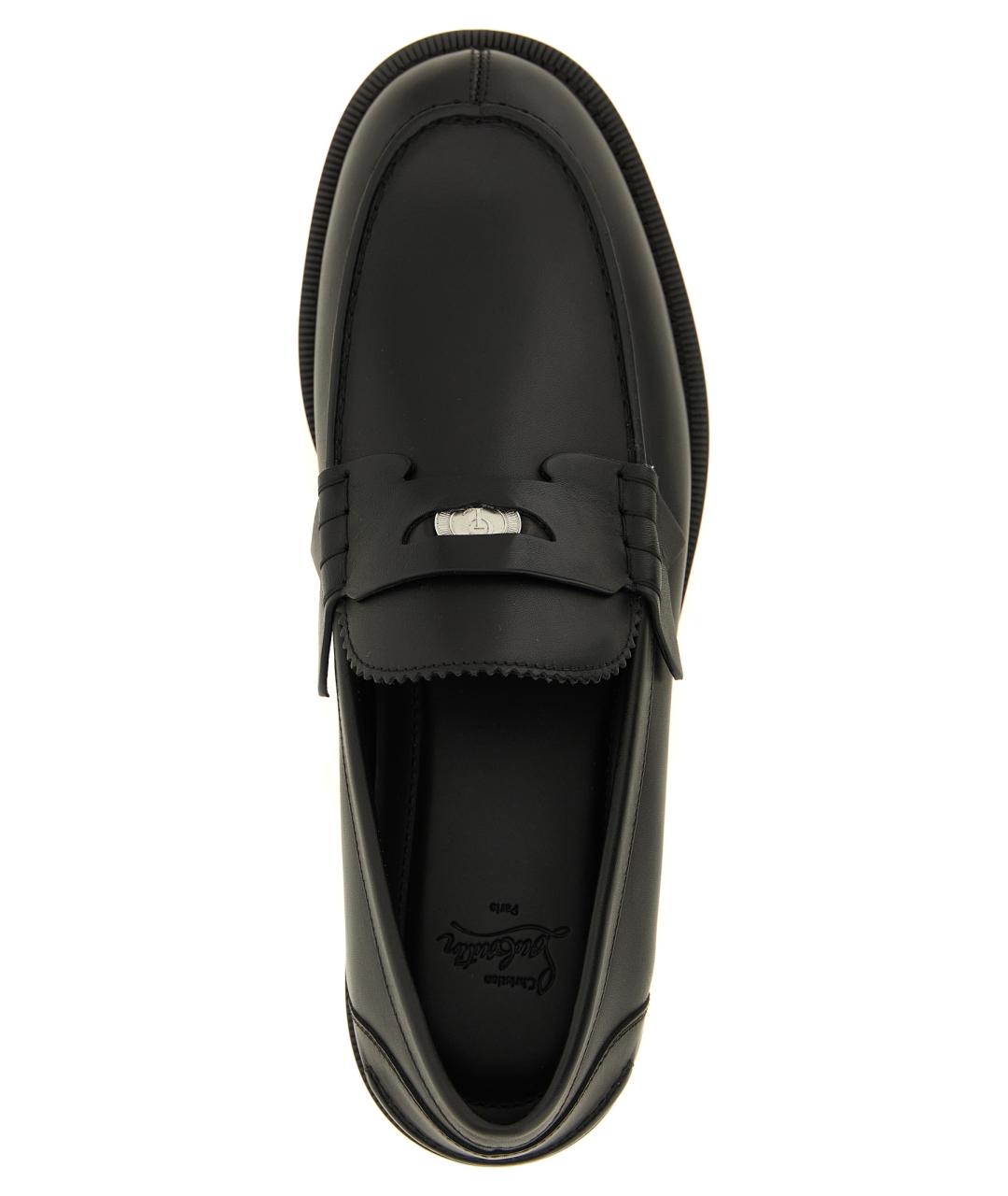 CHRISTIAN LOUBOUTIN Черные кожаные лоферы, фото 4