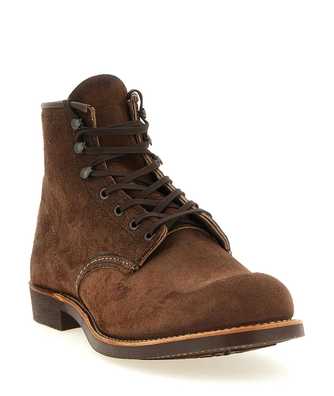 RED WING Коричневые замшевые высокие ботинки, фото 2