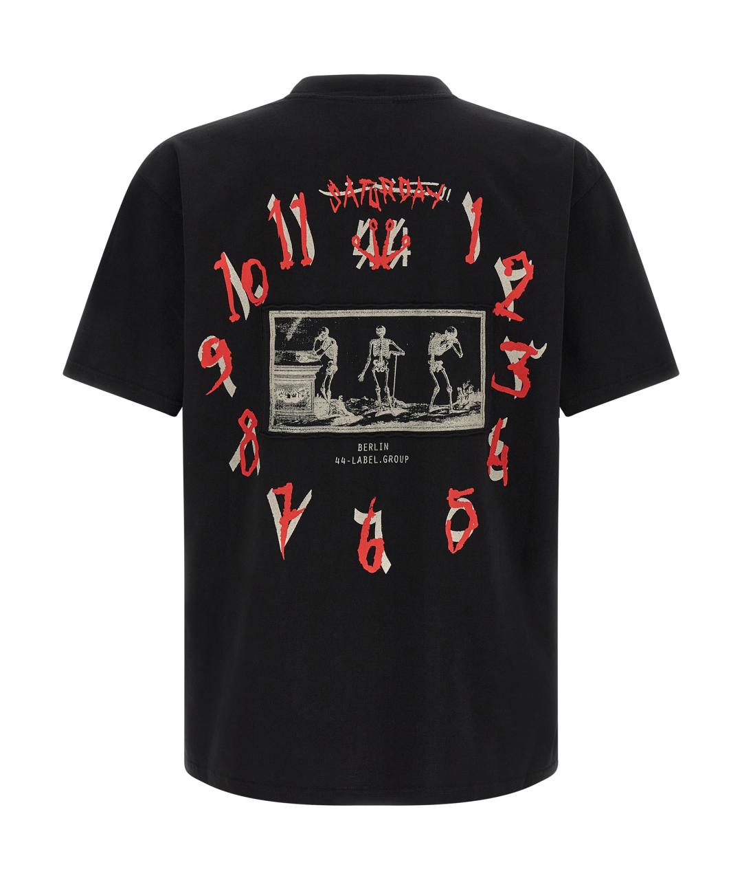 44 LABEL Черная хлопковая футболка, фото 2