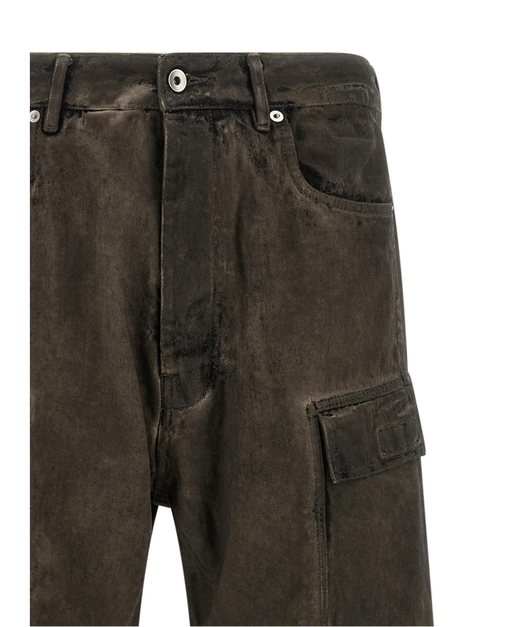 RICK OWENS DRKSHDW Хаки хлопковые прямые джинсы, фото 3