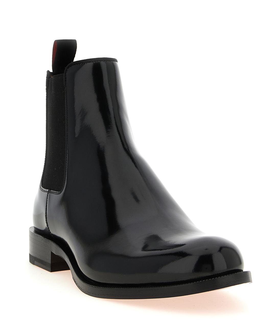 CHRISTIAN LOUBOUTIN Черные кожаные высокие ботинки, фото 2
