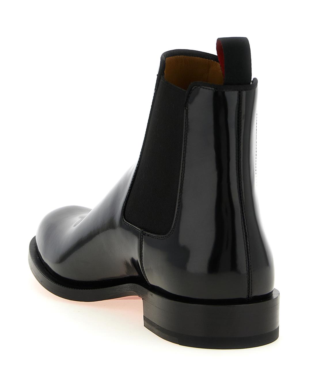 CHRISTIAN LOUBOUTIN Черные кожаные высокие ботинки, фото 3