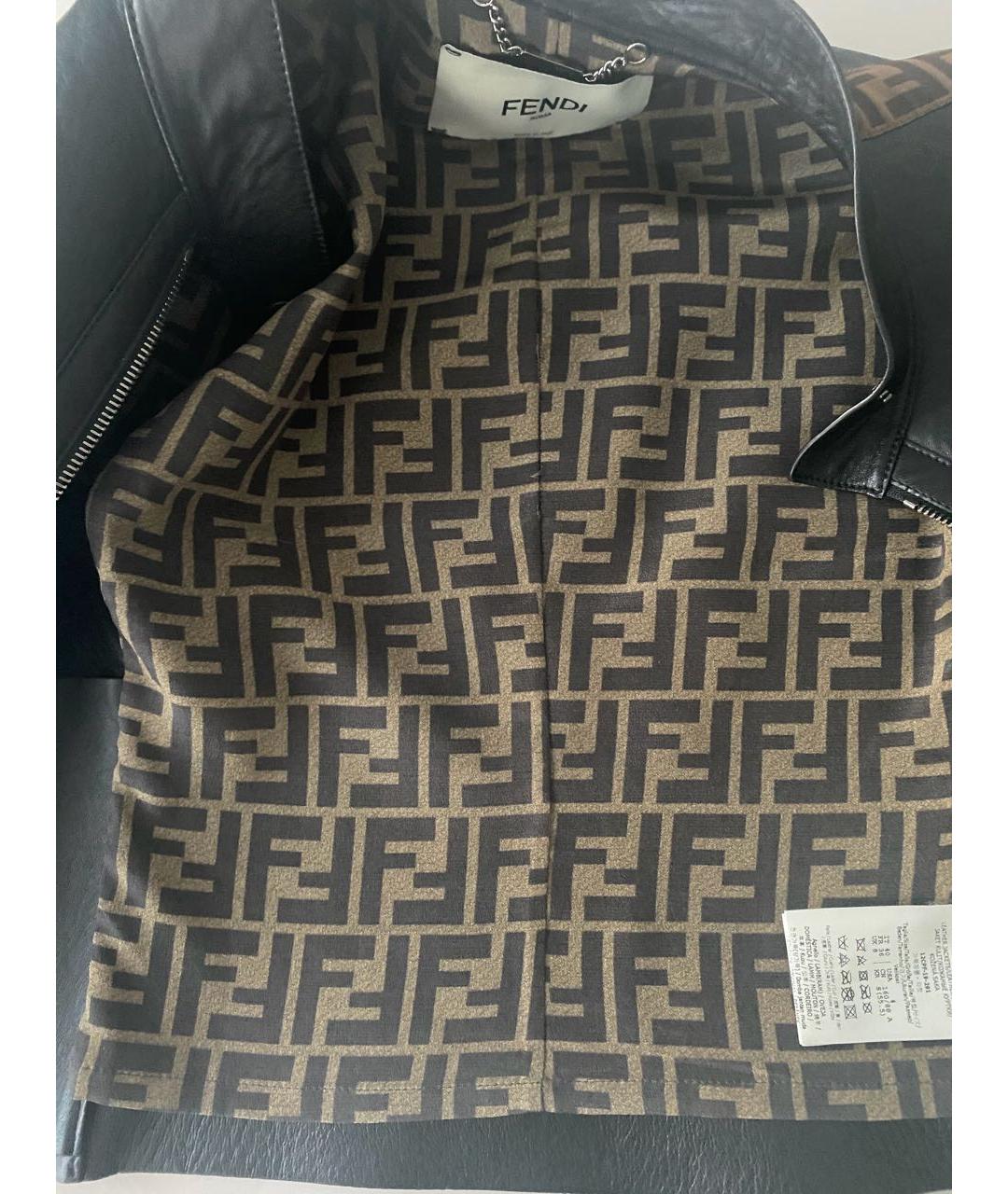 FENDI Черная кожаная куртка, фото 7