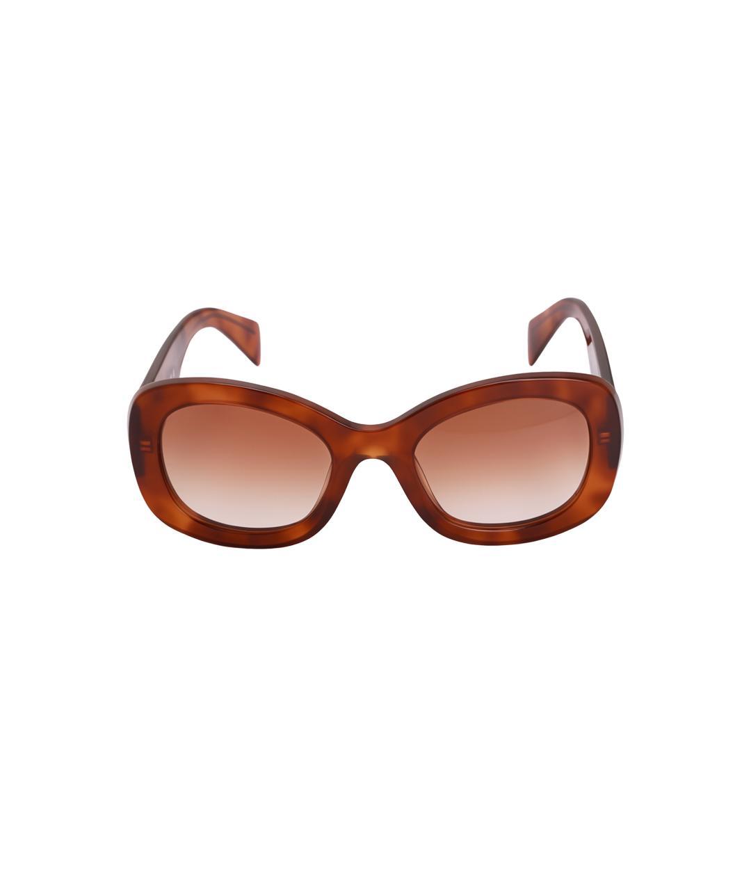 PRADA Коричневые пластиковые солнцезащитные очки, фото 3