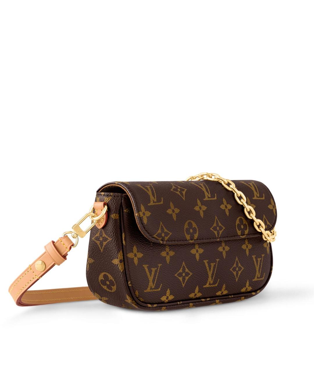 LOUIS VUITTON Коричневая сумка через плечо из канвы, фото 2