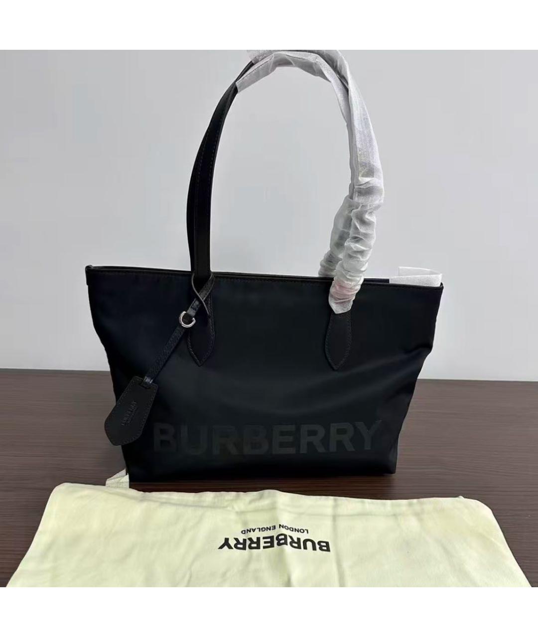 BURBERRY Черная сумка тоут, фото 4