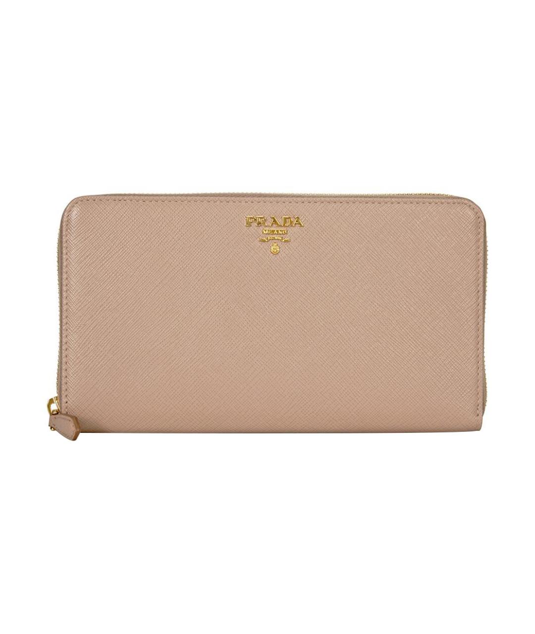 PRADA Бежевый кожаный кошелек, фото 1