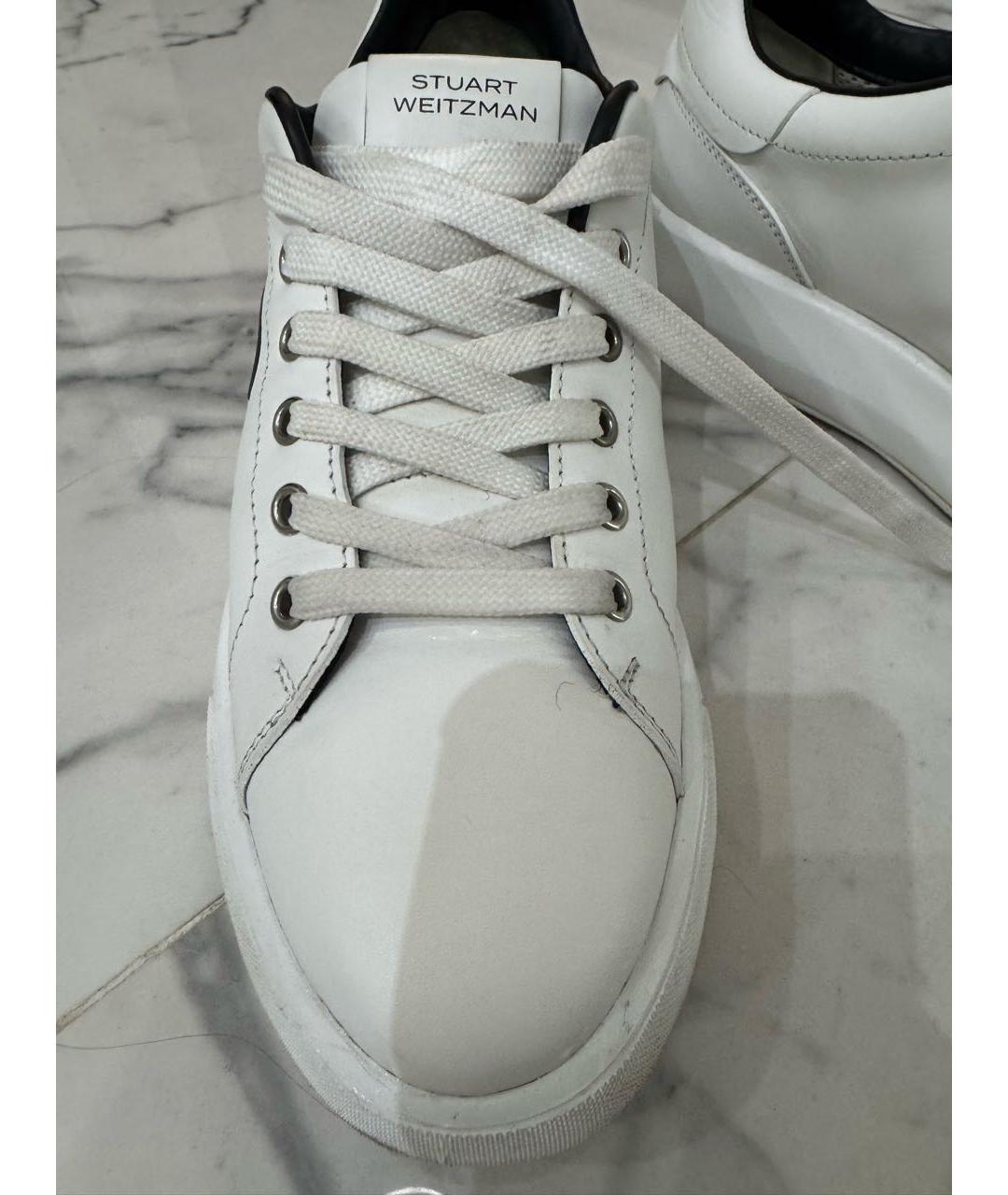 STUART WEITZMAN Белые кожаные кроссовки, фото 2